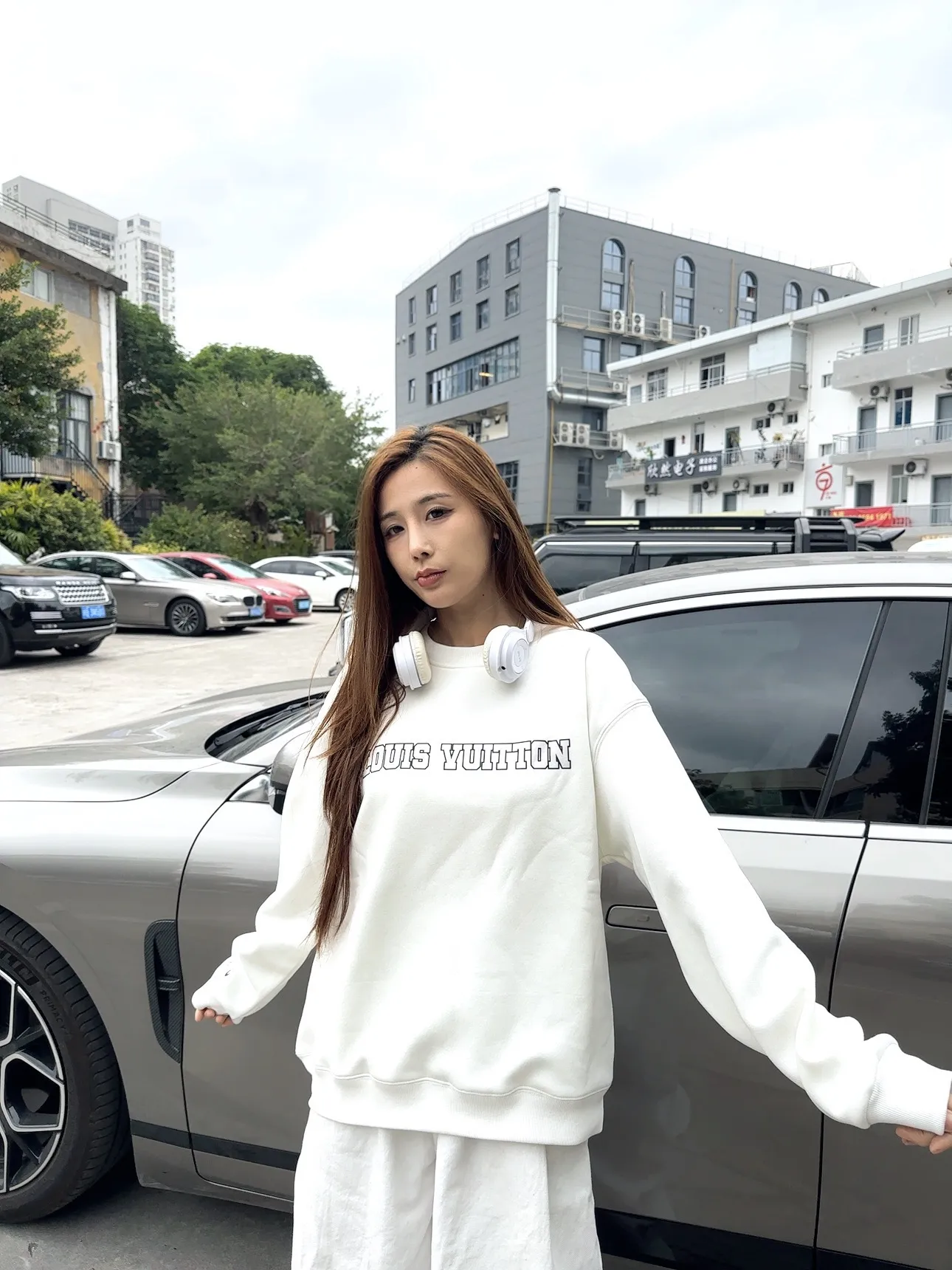 Louis Vuitton/Louis Vuitton 25Fw cuff 1878 round neck sweatshirt